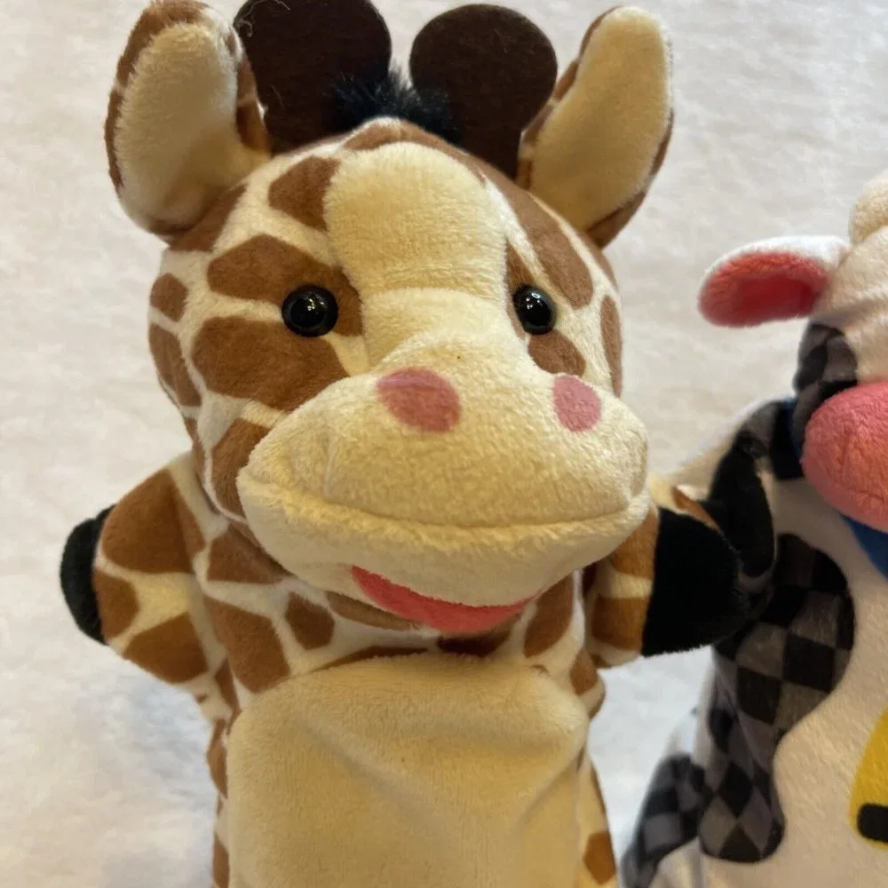 2‎ Piece Puppet bundle Giraffe & Cow Plush Playtime